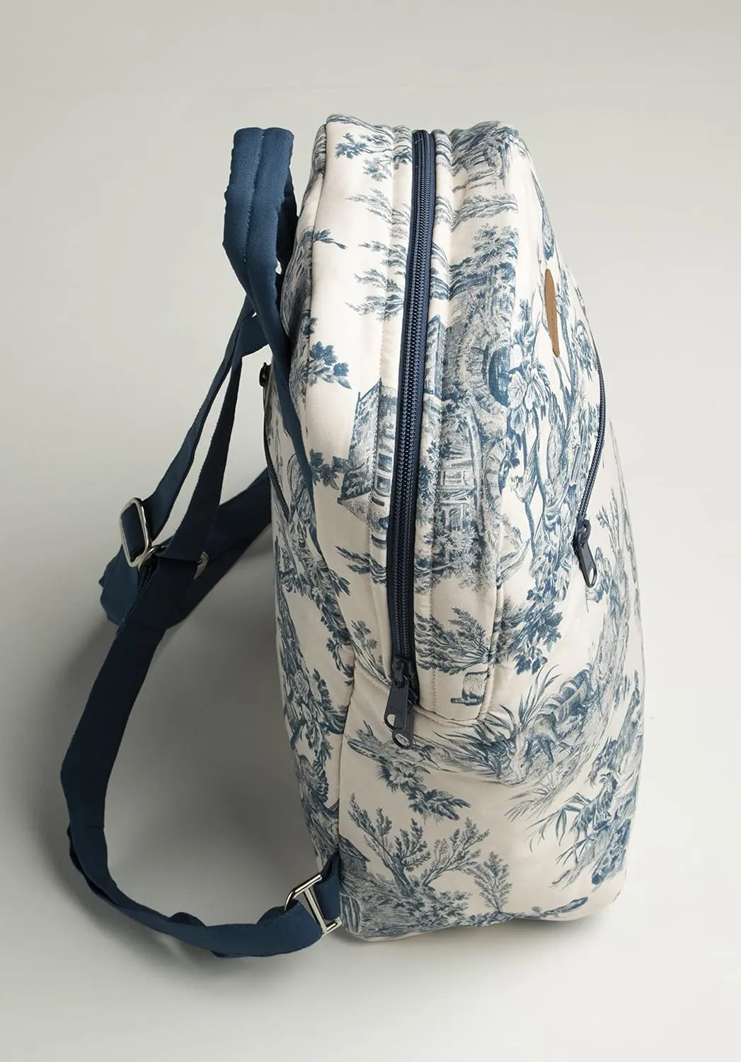 Maison d' Hermine Backpack Cotton Shoulder Backpack with Small Pouch Lightweight Bag for Travel Work Beach Perfect for Women & Men (The Miller - Blue)