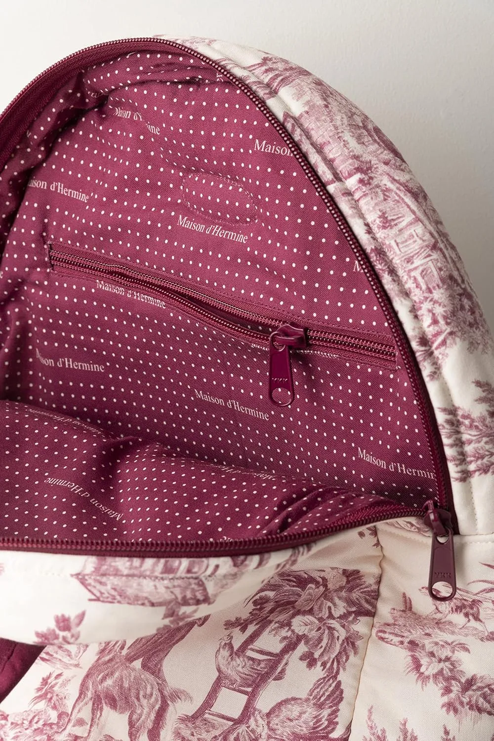 Maison d' Hermine Backpack Cotton Shoulder Backpack with Small Pouch Lightweight Bag for Travel Work Beach Perfect for Women & Men (The Miller - Red)