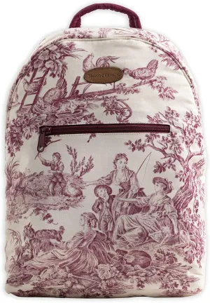 Maison d' Hermine Backpack Cotton Shoulder Backpack with Small Pouch Lightweight Bag for Travel Work Beach Perfect for Women & Men (The Miller - Red)