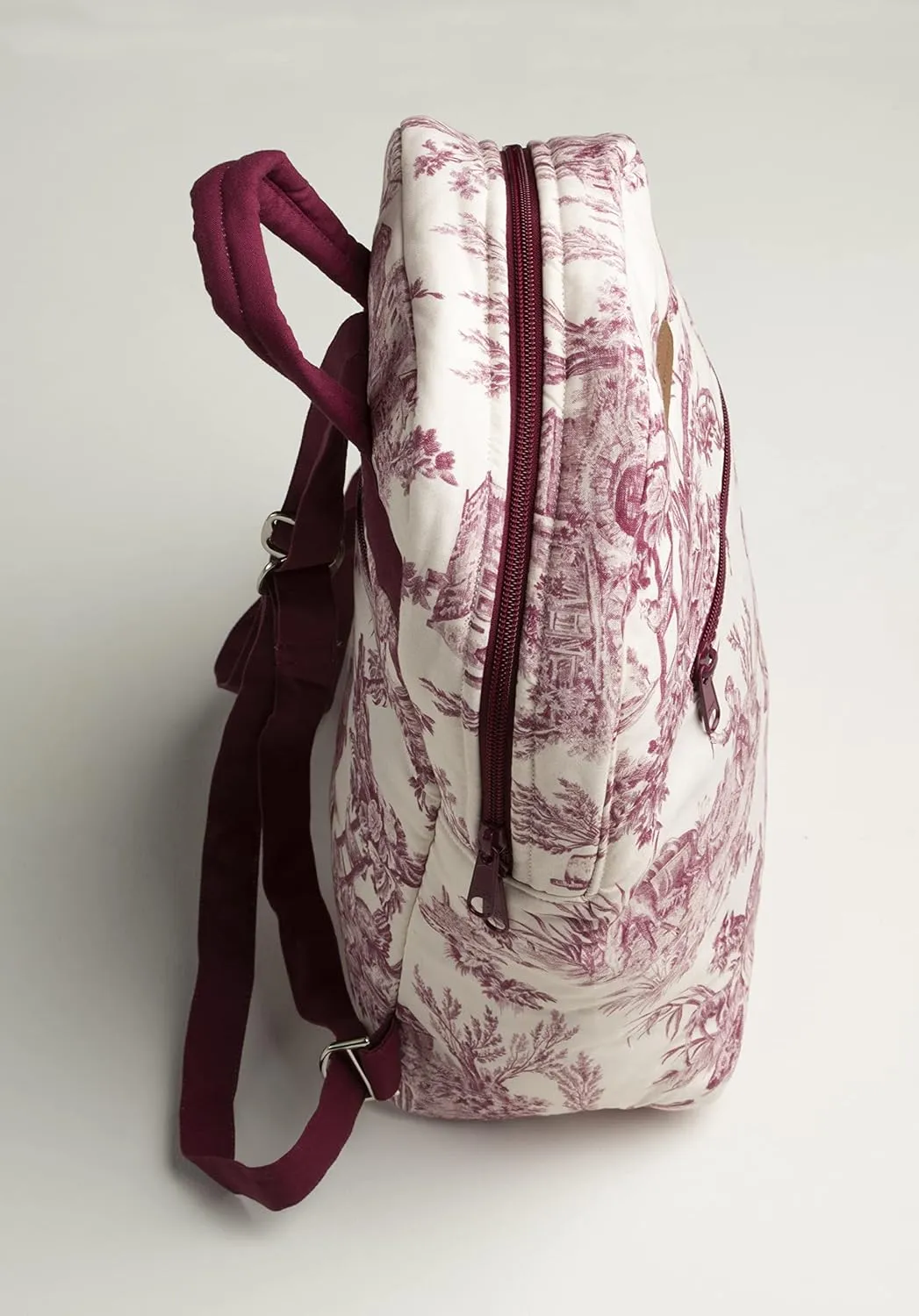 Maison d' Hermine Backpack Cotton Shoulder Backpack with Small Pouch Lightweight Bag for Travel Work Beach Perfect for Women & Men (The Miller - Red)