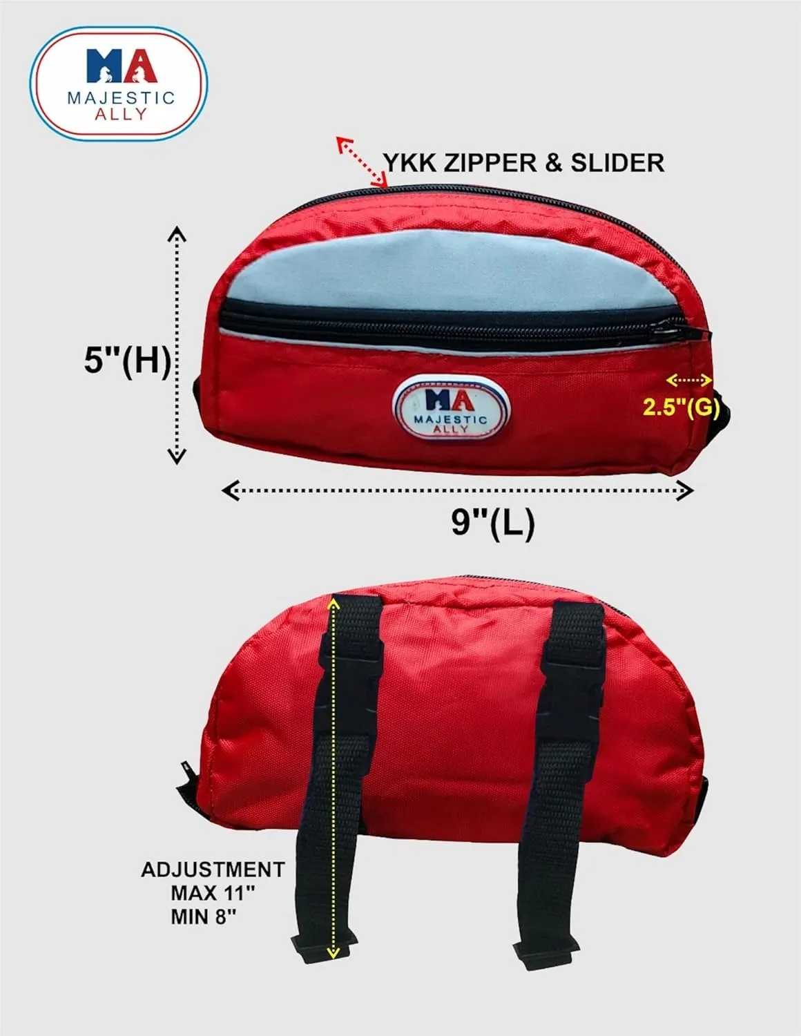 Majestic Ally Nylon Reflective Saddle Pommel Bag for Western Saddle