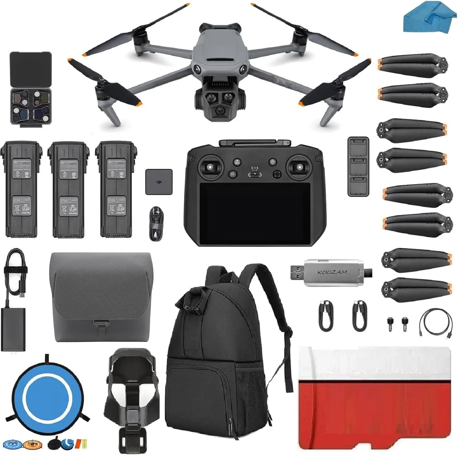 Mavic 3 Cine PRO Premium Combo With RC Pro Controller, 43-Min Flight Time, 5.1K Video Camera Drone, 3 Batteries, 128 GB SD Card, 2 ND Filter Sets, Waterproof Backpack, Landing Pad and More