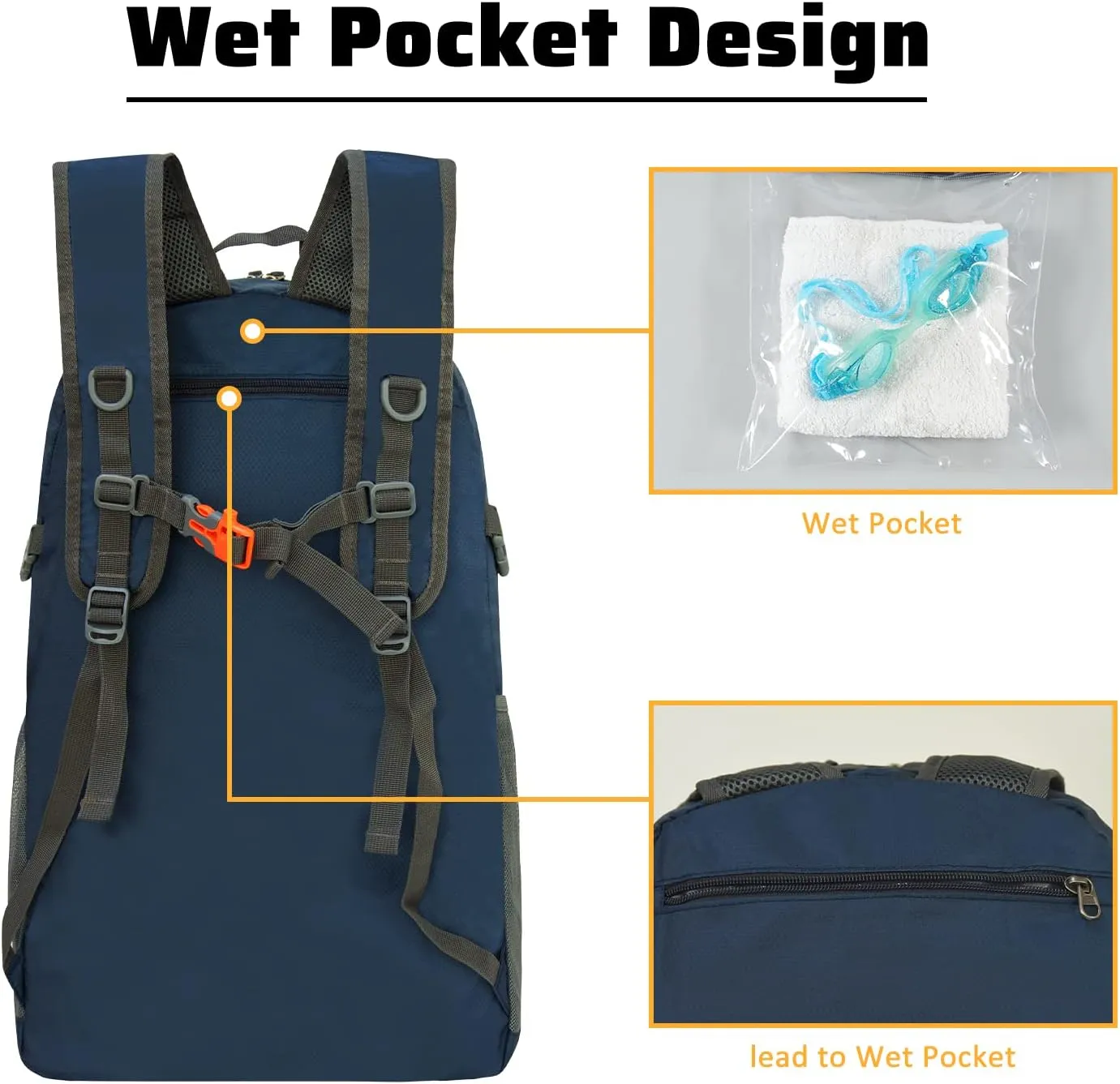 MAXTOP 40/50L Lightweight Packable Backpack for Hiking Traveling Camping Water Resistant Foldable Outdoor Travel Daypack
