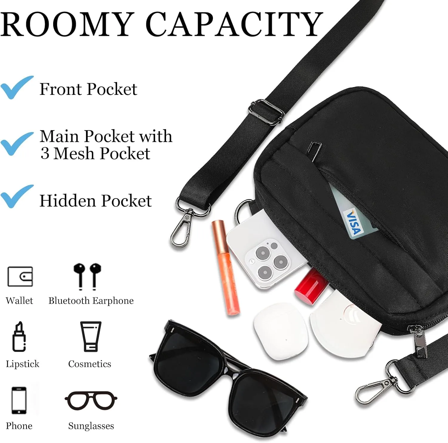 MAXTOP Small Crossbody Bags for Women Belt Bag Fanny Pack with Adjustable Strap