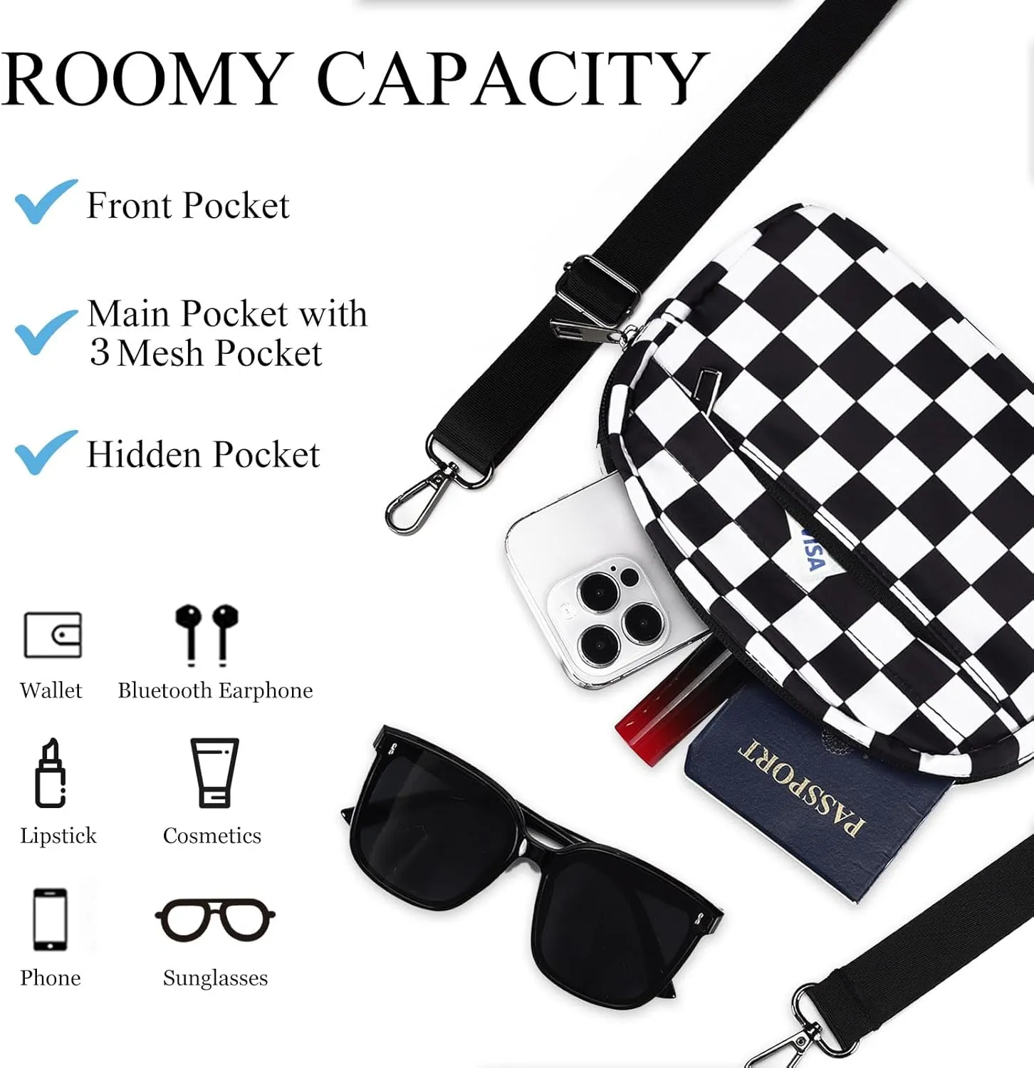 MAXTOP Small Crossbody Bags for Women Belt Bag Fanny Pack with Adjustable Strap