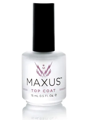 MAXUS Nails Quick-Dry Top Coat – High Shine, Chip-Resistant, Non-Yellowing & Long-Lasting Nail Polish Protector – Vegan, 10-Free, Clear Glossy Finish, 0.5 Oz