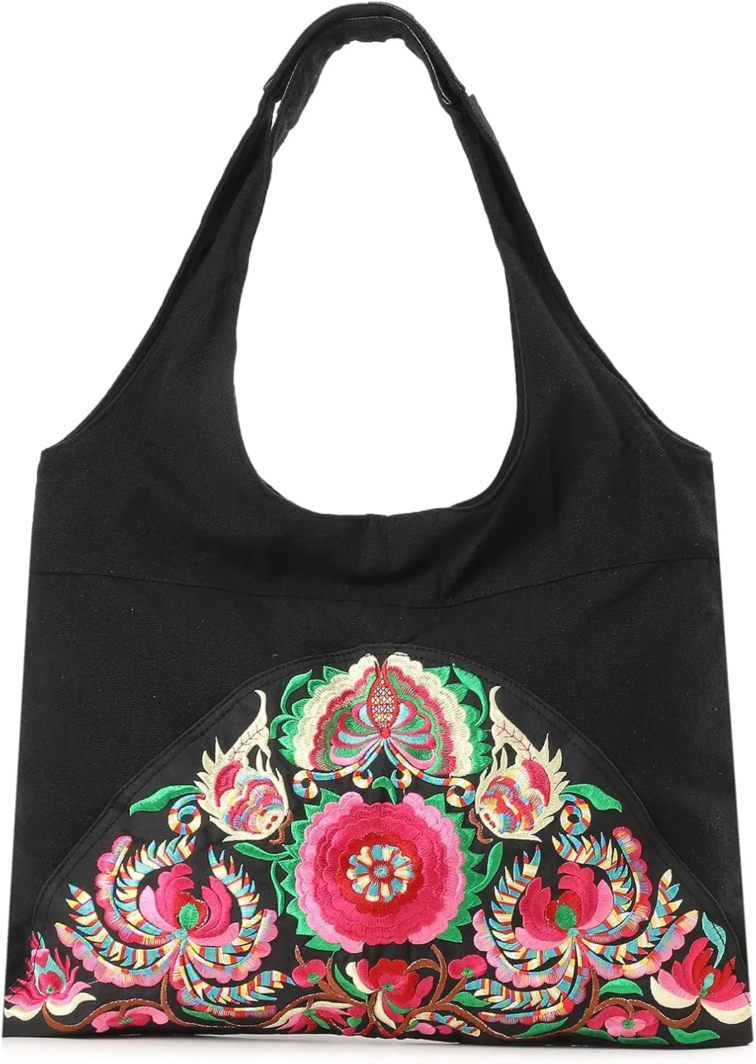 MAZEXY Tote Handbags for Women Large Embroidered Canvas Shoulder Bag Daily Bag