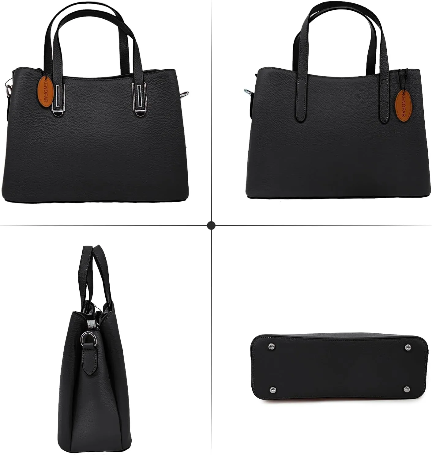 Medium Genuine Leather Tote Bag for Women, Fashion Top Handle Handbag and Ladies Shoulder Bag