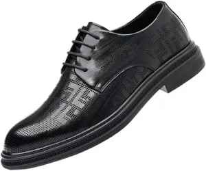 Men's Dress Shoes Mens Retro Leather Business Oxford Shoes Comfort Mens Sneaker Low Top Lace Up Pointed Toe Casual Derby Shoes