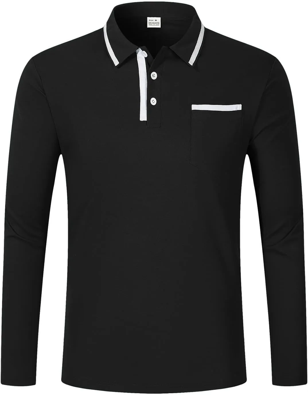Men's Polo Shirts Long Sleeve Men's Fashion Loose Lapel Buttons Lapel T Shirt Tops Men's Regular-fit Jersey Tennis