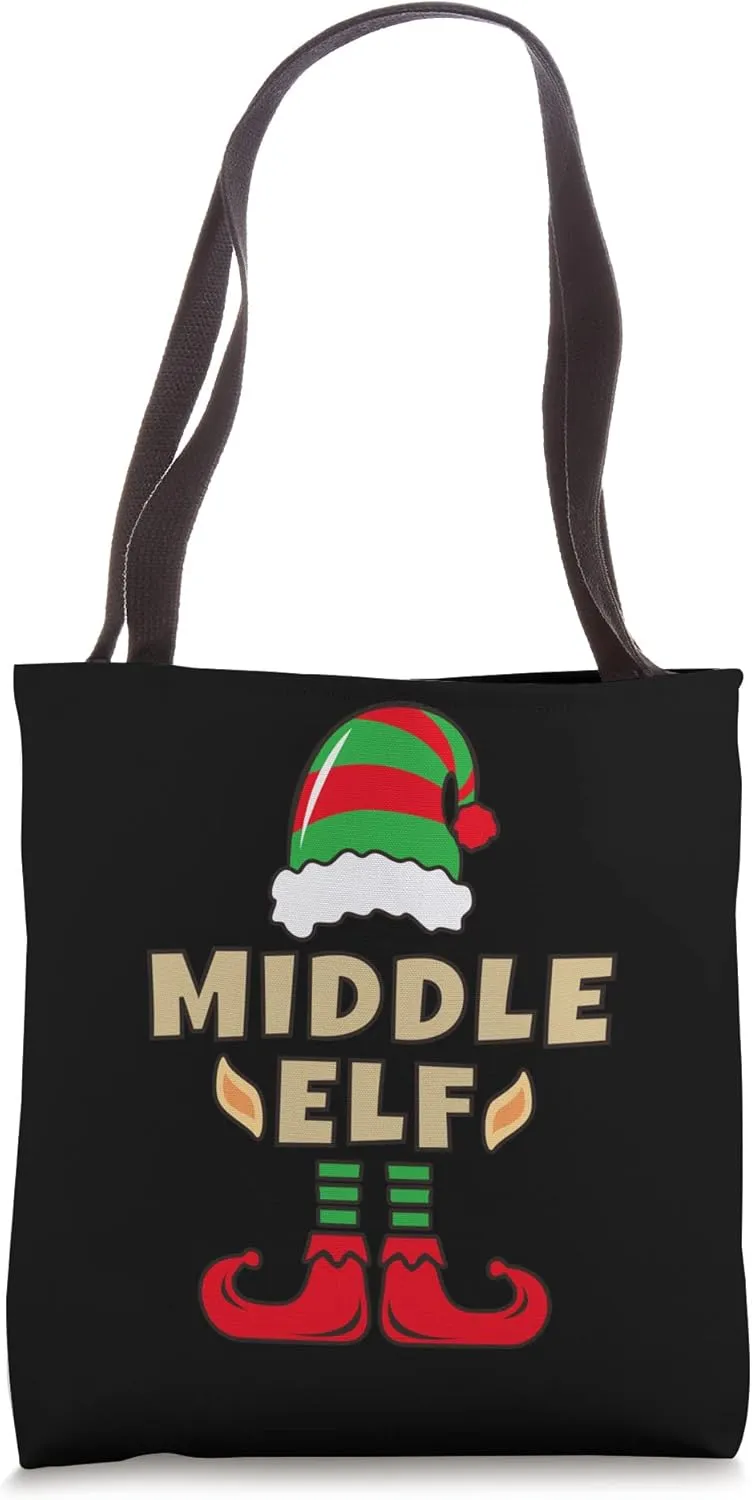 Middle Elf Black Handbag, Middle Sibling Funny Christmas Tote Bag