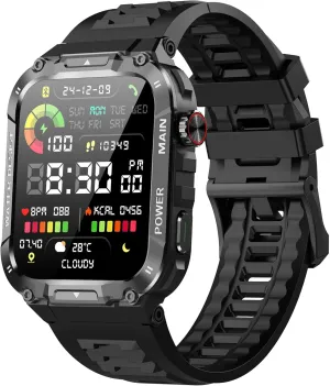 Military Smart Watch for Men with Call Function,Fitness Smartwatch for Android Phones and iPhone,Waterproof Fitness Tracker with Blood Oxygen/Heart Rate/Sleep/100  Sport Modes, Watches for Men