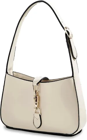 Minimalist Crescent Saddle Shoulder Bag, Clasp Closure
