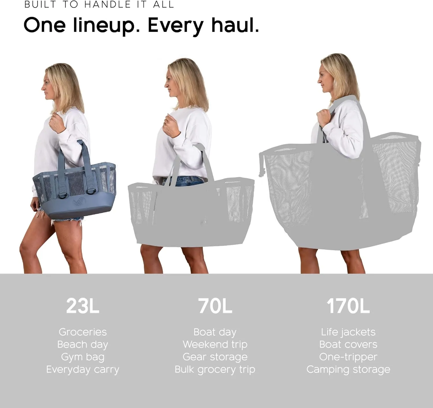 MISSION Boat Gear CASSI Heavy-Duty Outdoor Tote and Waterproof Marine-Grade Mesh Boat Bags