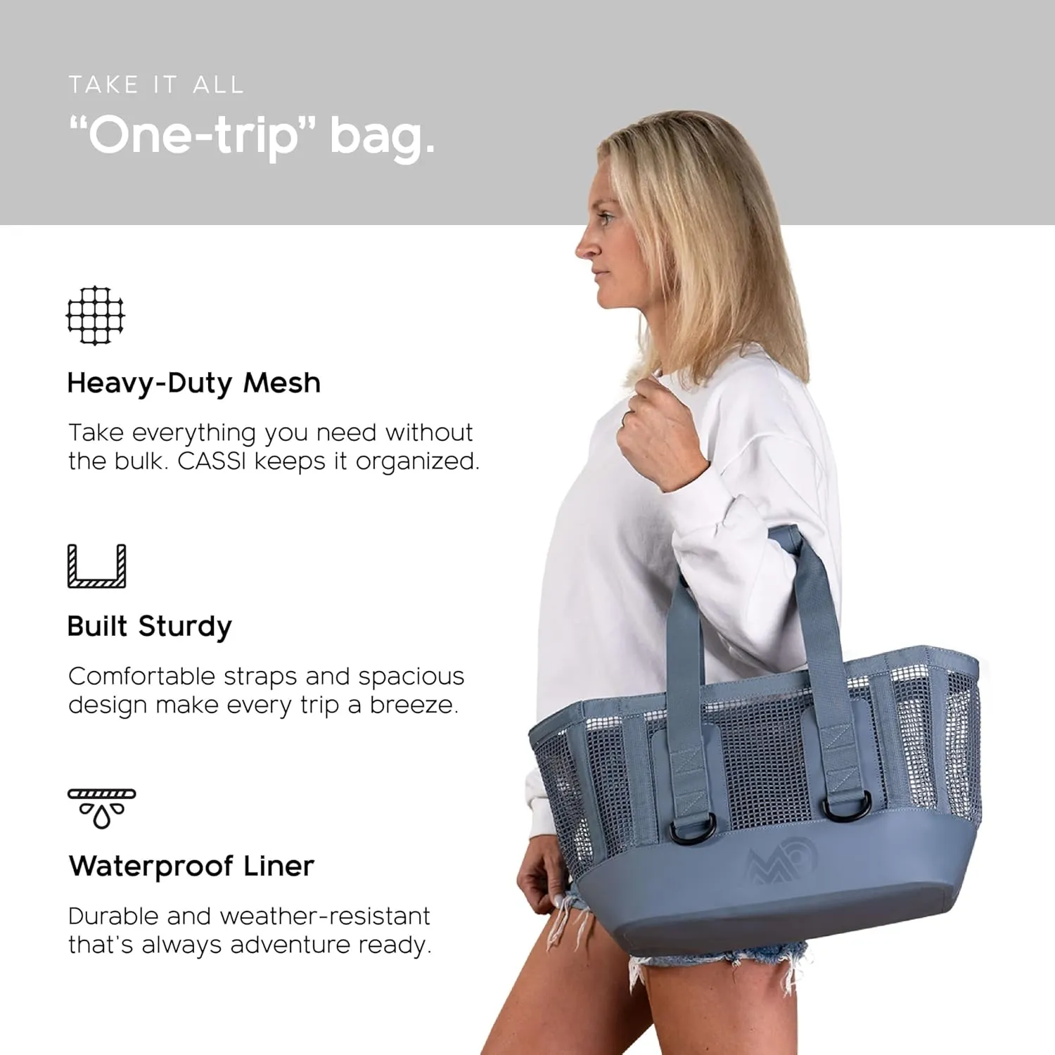 MISSION Boat Gear CASSI Heavy-Duty Outdoor Tote and Waterproof Marine-Grade Mesh Boat Bags