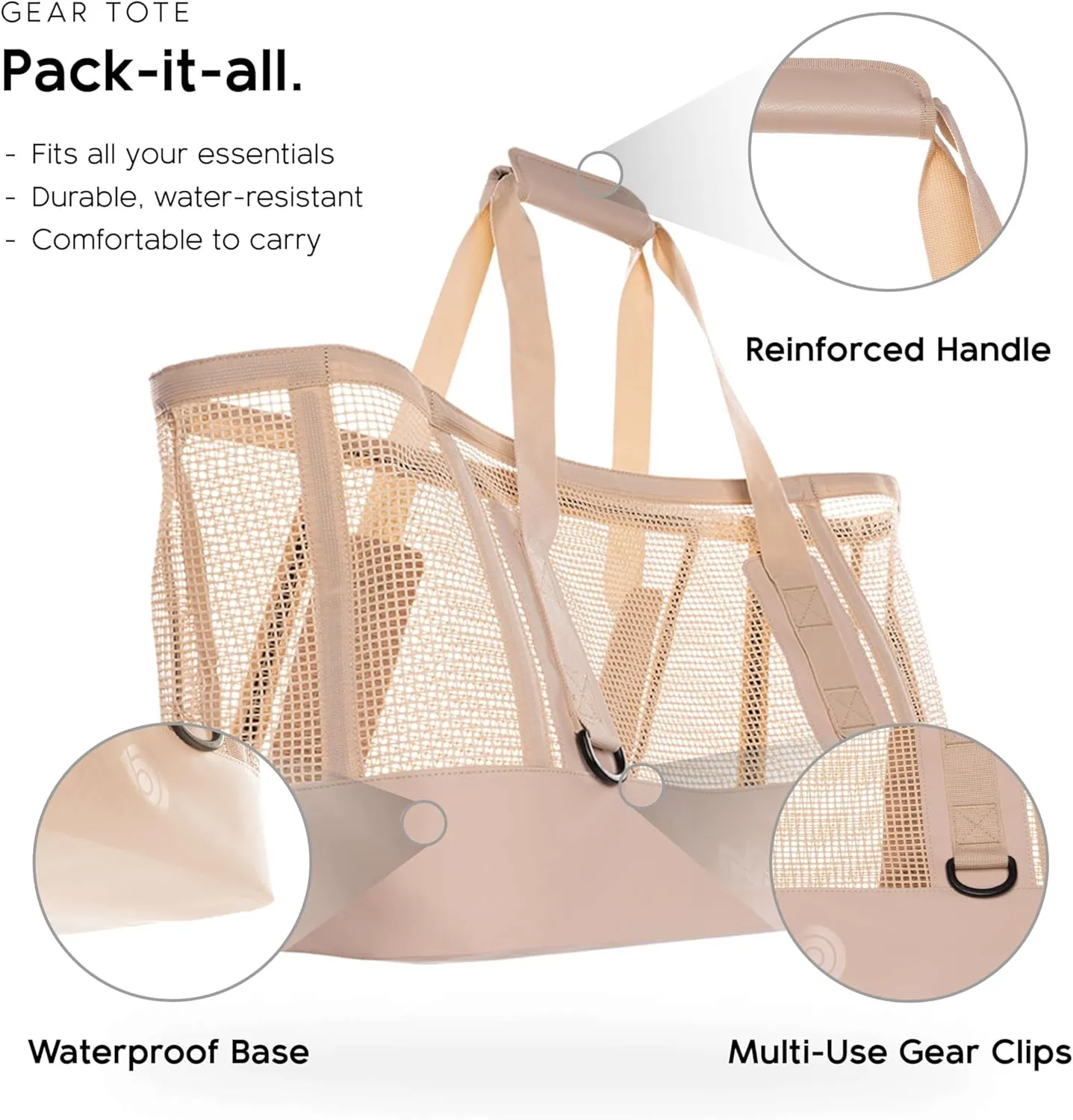MISSION Boat Gear CASSI Heavy-Duty Outdoor Tote and Waterproof Marine-Grade Mesh Boat Bags