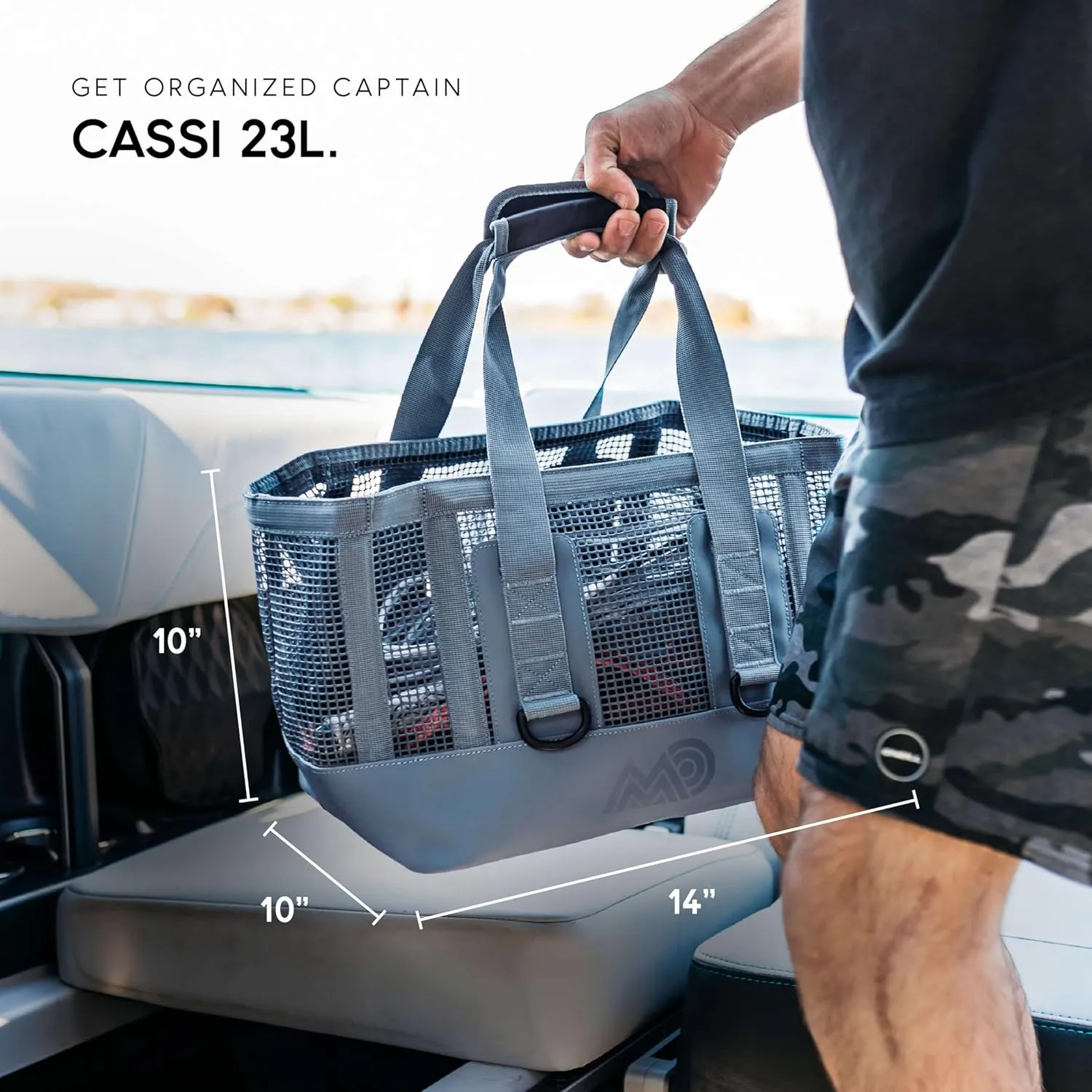 MISSION Boat Gear CASSI Heavy-Duty Outdoor Tote and Waterproof Marine-Grade Mesh Boat Bags