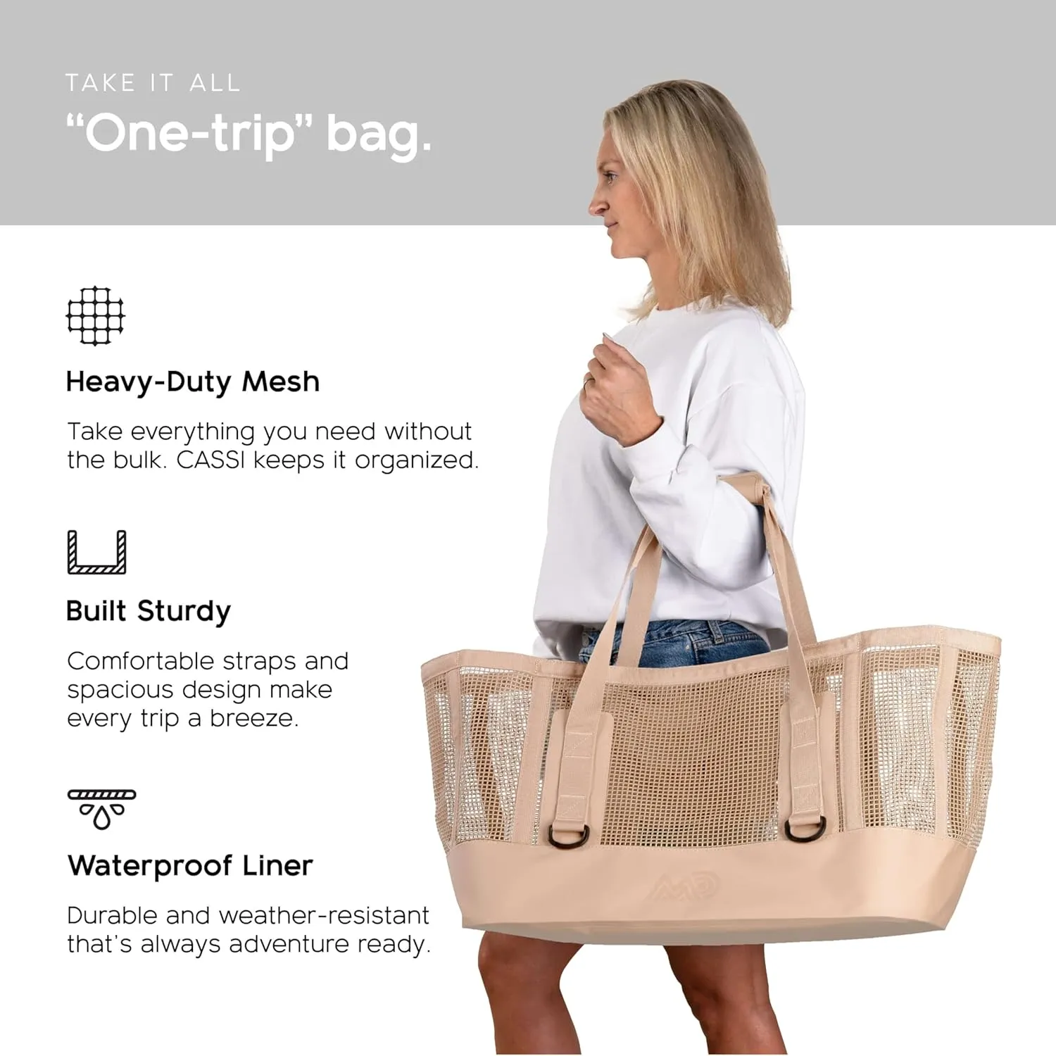 MISSION Boat Gear CASSI Heavy-Duty Outdoor Tote and Waterproof Marine-Grade Mesh Boat Bags