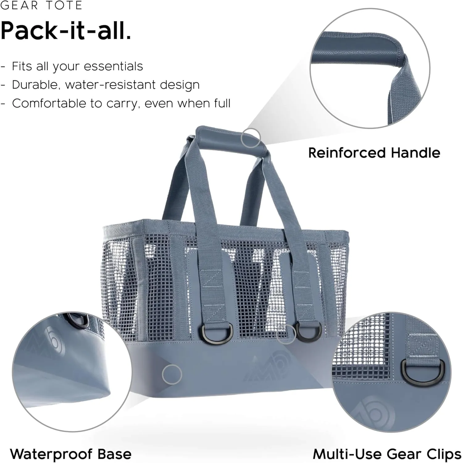 MISSION Boat Gear CASSI Heavy-Duty Outdoor Tote and Waterproof Marine-Grade Mesh Boat Bags