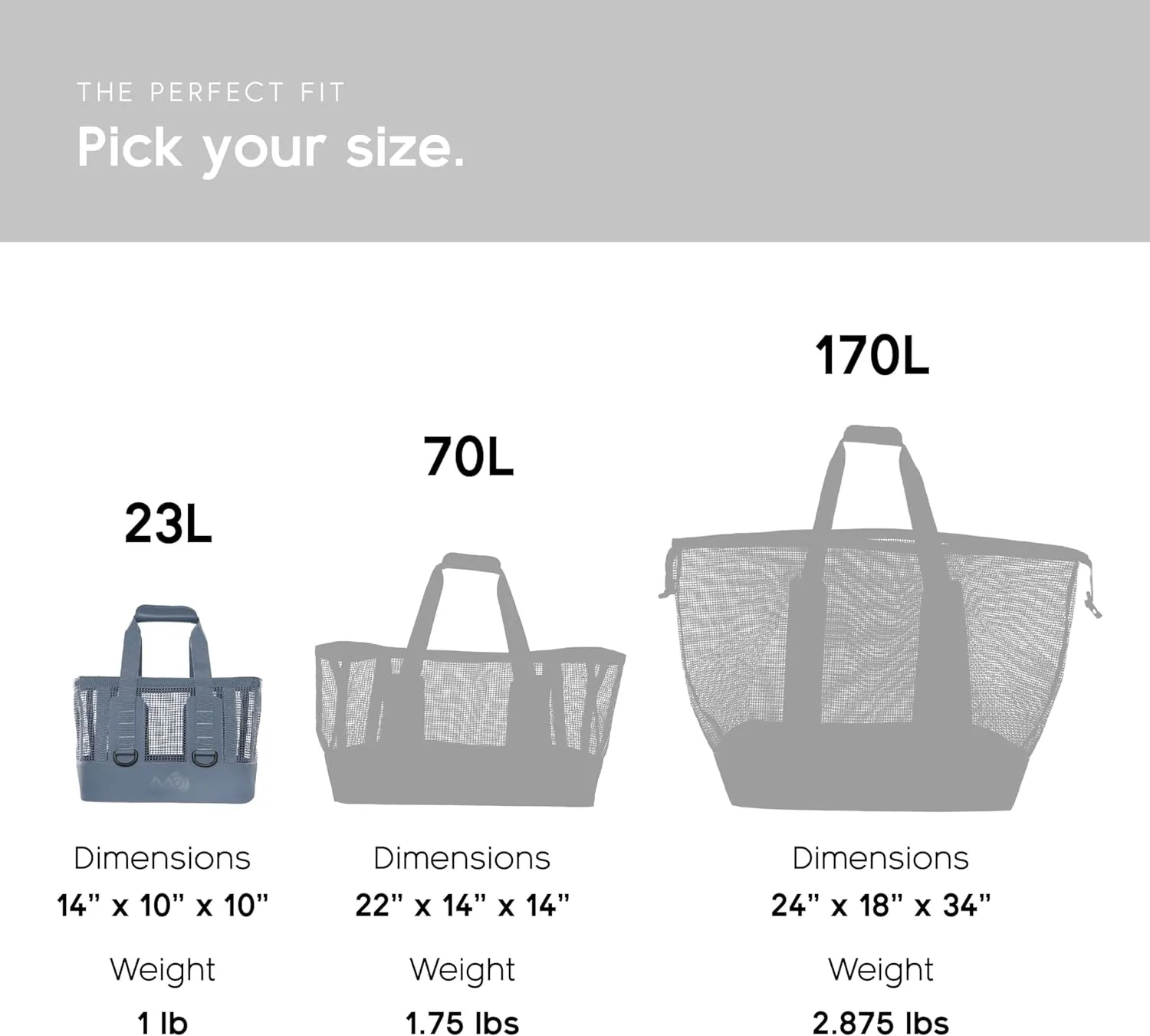 MISSION Boat Gear CASSI Heavy-Duty Outdoor Tote and Waterproof Marine-Grade Mesh Boat Bags