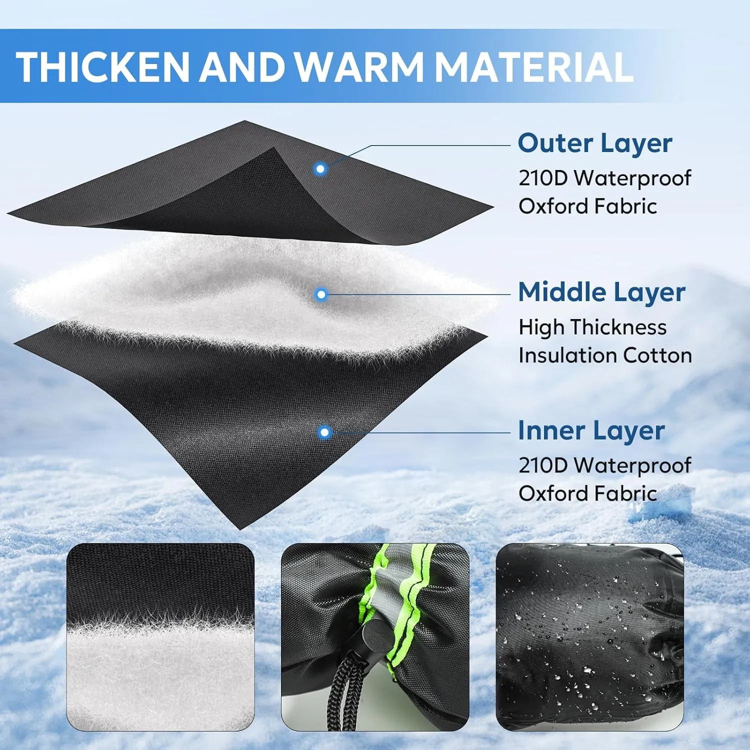 MIXC Outdoor Faucet Cover for Winter - 4 Packs 7.09''W x 10.24''H Water Socks Freeze Protection Pipe Insulation Reusable Waterproof Insulated Spigot Backflow Cover