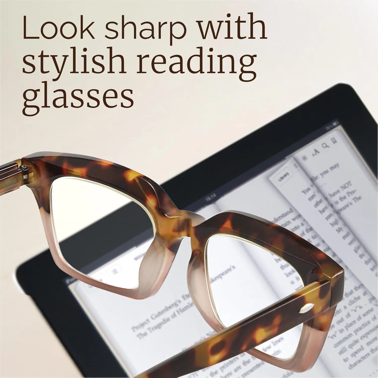 miyya 6 Pack Fashion Reading Glasses for Women, Blue Light Blocking/Anti UV Readers Oversized Square with Spring Hinge (M2 6 pack Mix, 0), Medium