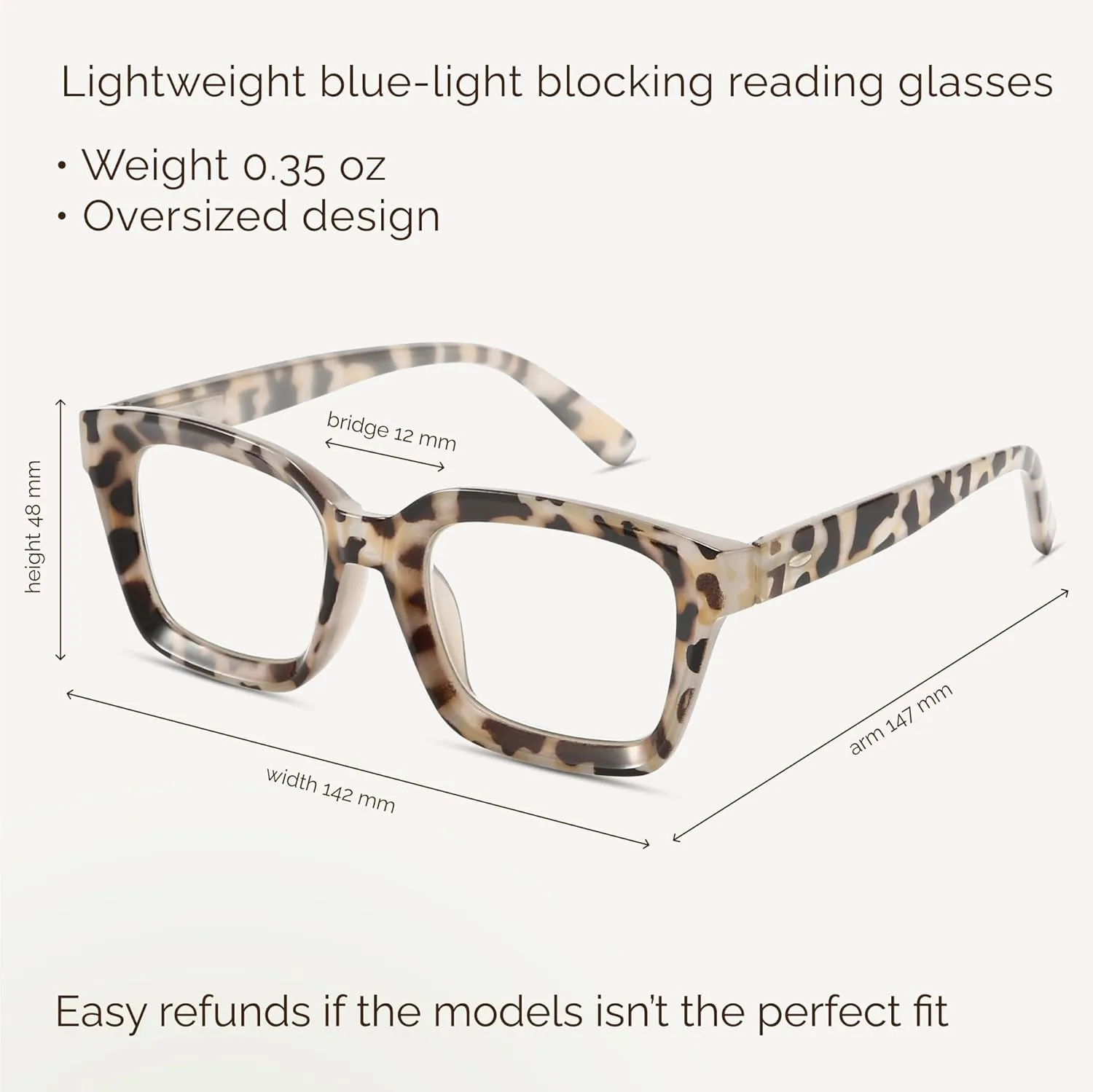 miyya 6 Pack Fashion Reading Glasses for Women, Blue Light Blocking/Anti UV Readers Oversized Square with Spring Hinge (M2 6 pack Mix, 0), Medium