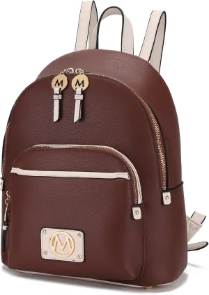 MKF Collection Backpack for Women, Vegan Leather Bookbag Top-Handle Ladies Travel bag by Mia k