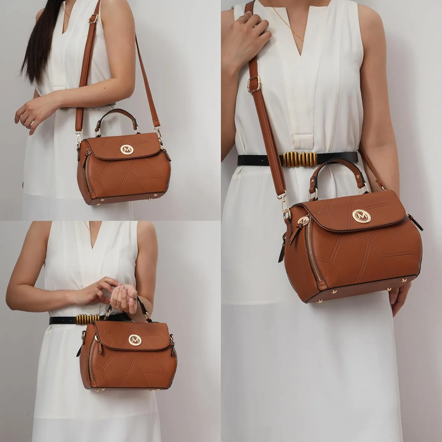 MKF Collection Satchel Bag for Women’s, Vegan leather Crossbody Handbag Top-Handle Purse
