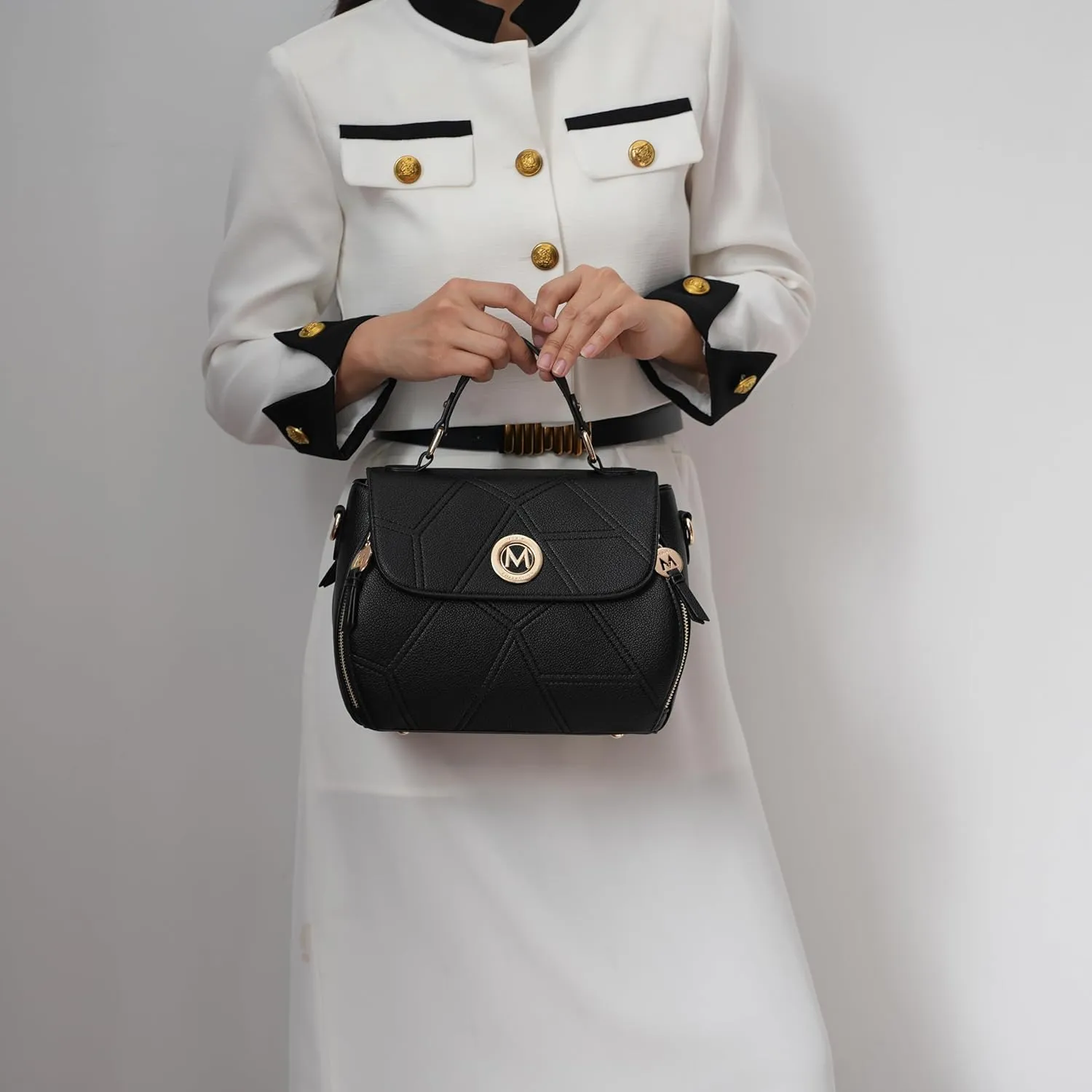 MKF Collection Satchel Bag for Women’s, Vegan leather Crossbody Handbag Top-Handle Purse