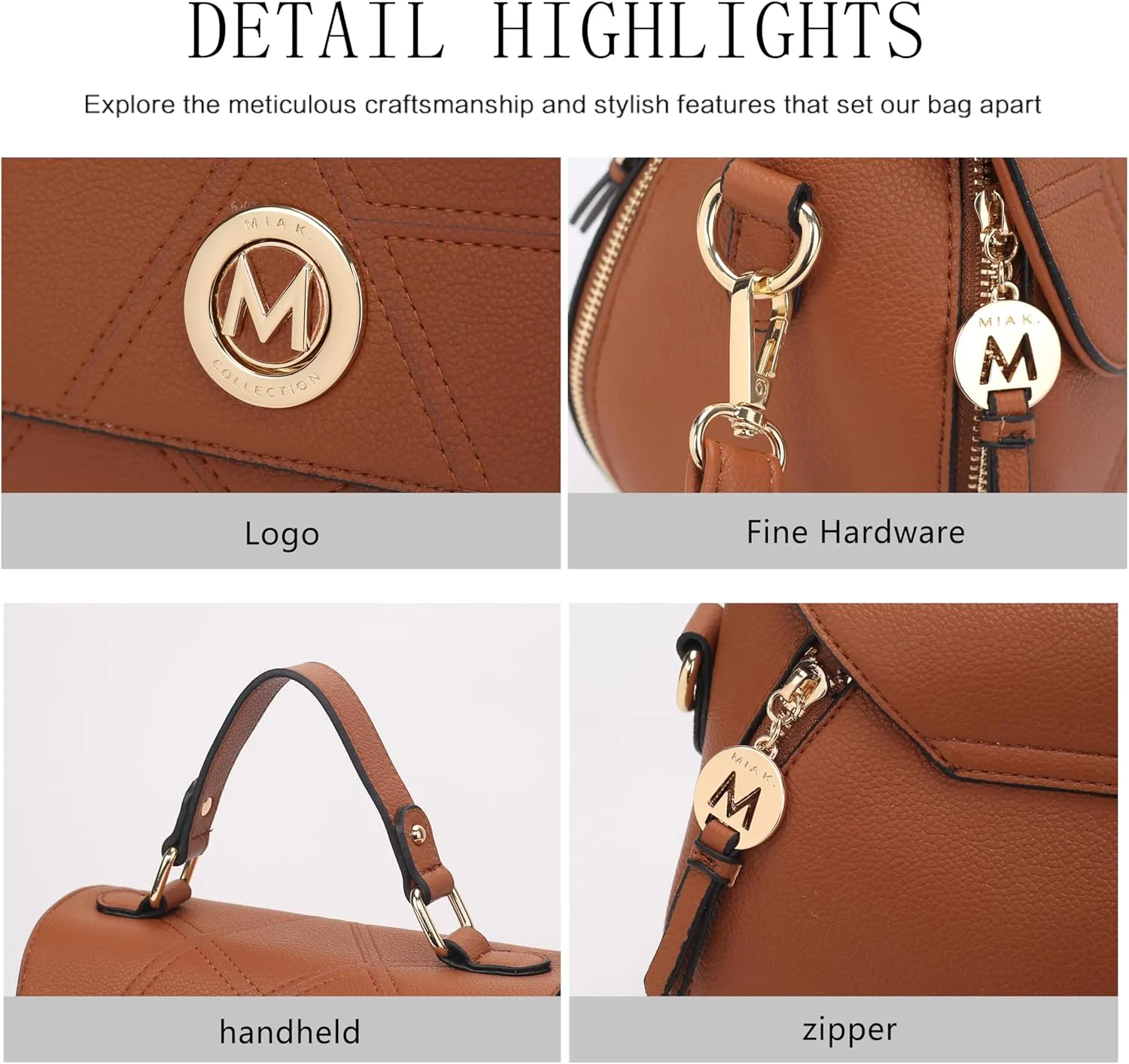 MKF Collection Satchel Bag for Women’s, Vegan leather Crossbody Handbag Top-Handle Purse