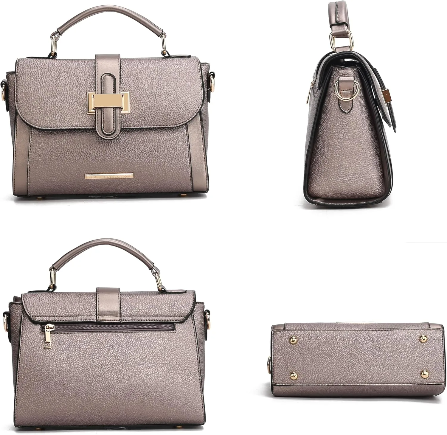 MKF Collection Satchel for Women - Vegan Leather Shoulder Bag With Top Handle, Crossbody Handbag Purse By Mia K