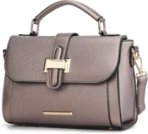 MKF Collection Satchel for Women - Vegan Leather Shoulder Bag With Top Handle, Crossbody Handbag Purse By Mia K