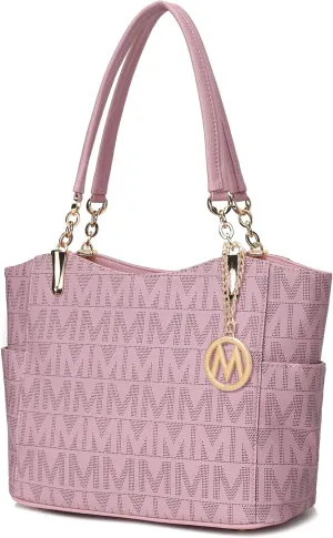 MKF Collection Signature Tote Bag for Women, Shoulder bag Vegan Leather Top-Handle Handbag Purse