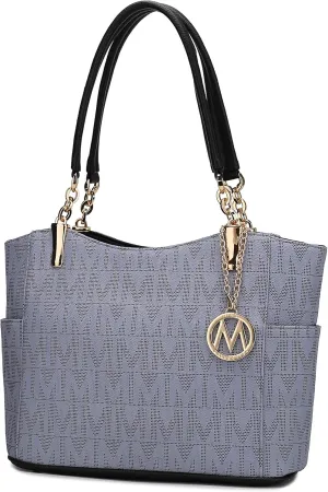 MKF Collection Signature Tote Bag for Women, Shoulder bag Vegan Leather Top-Handle Handbag Purse