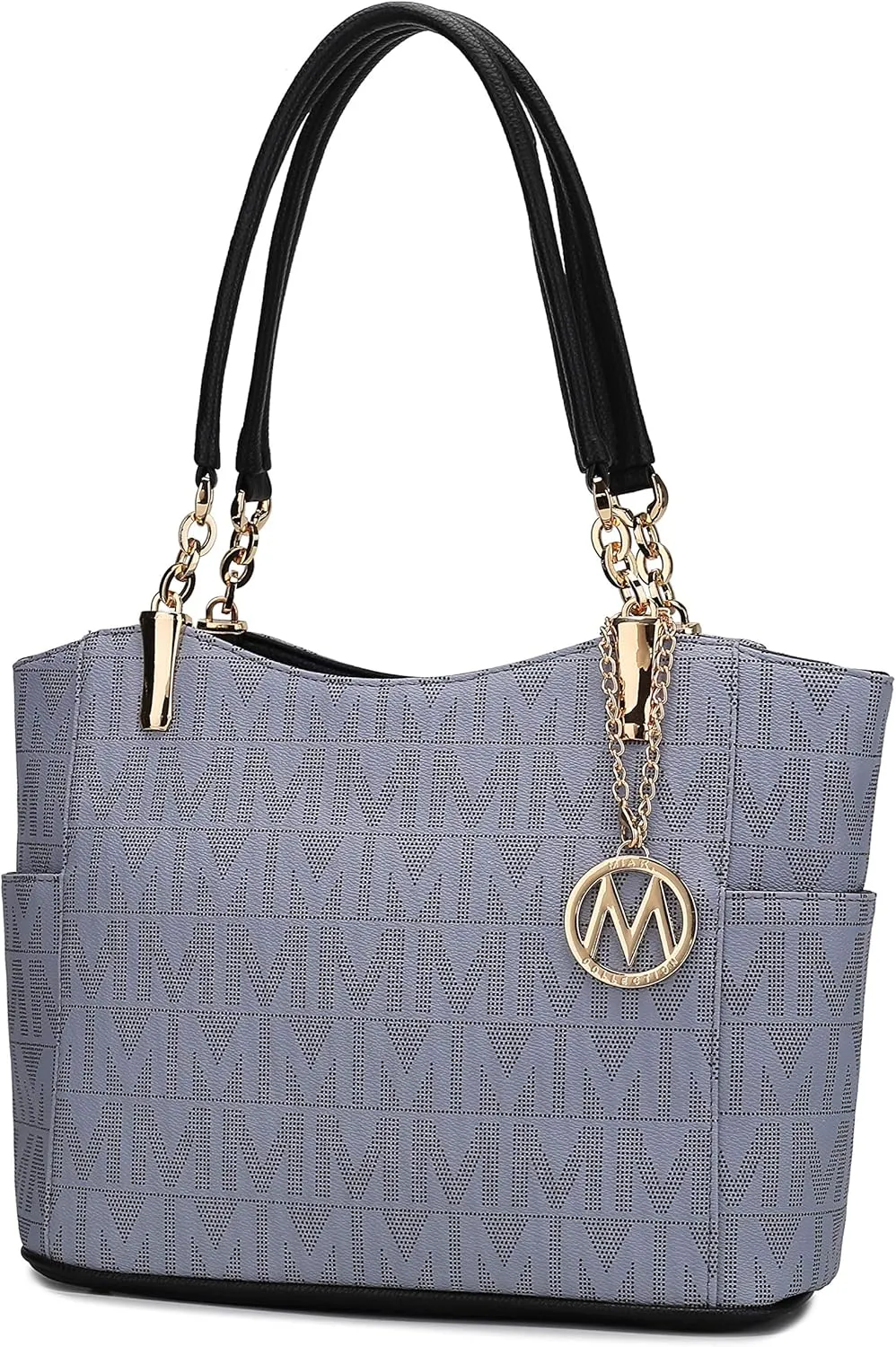 MKF Collection Signature Tote Bag for Women, Shoulder bag Vegan Leather Top-Handle Handbag Purse