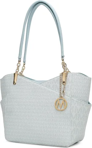 MKF Collection Signature Tote Bag for Women, Shoulder bag Vegan Leather Top-Handle Handbag Purse