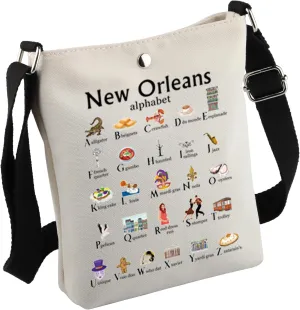 MNIGIU New Orleans Canvas Tote Bag - Welcome Reusable Shopping Bag