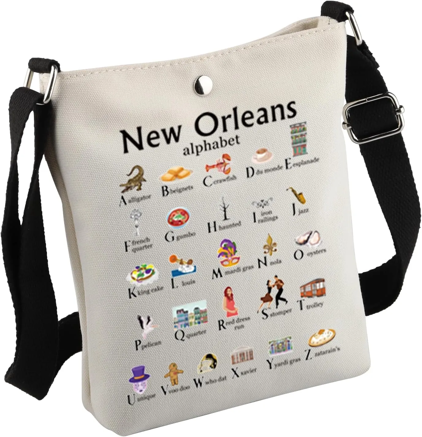 MNIGIU New Orleans Canvas Tote Bag - Welcome Reusable Shopping Bag