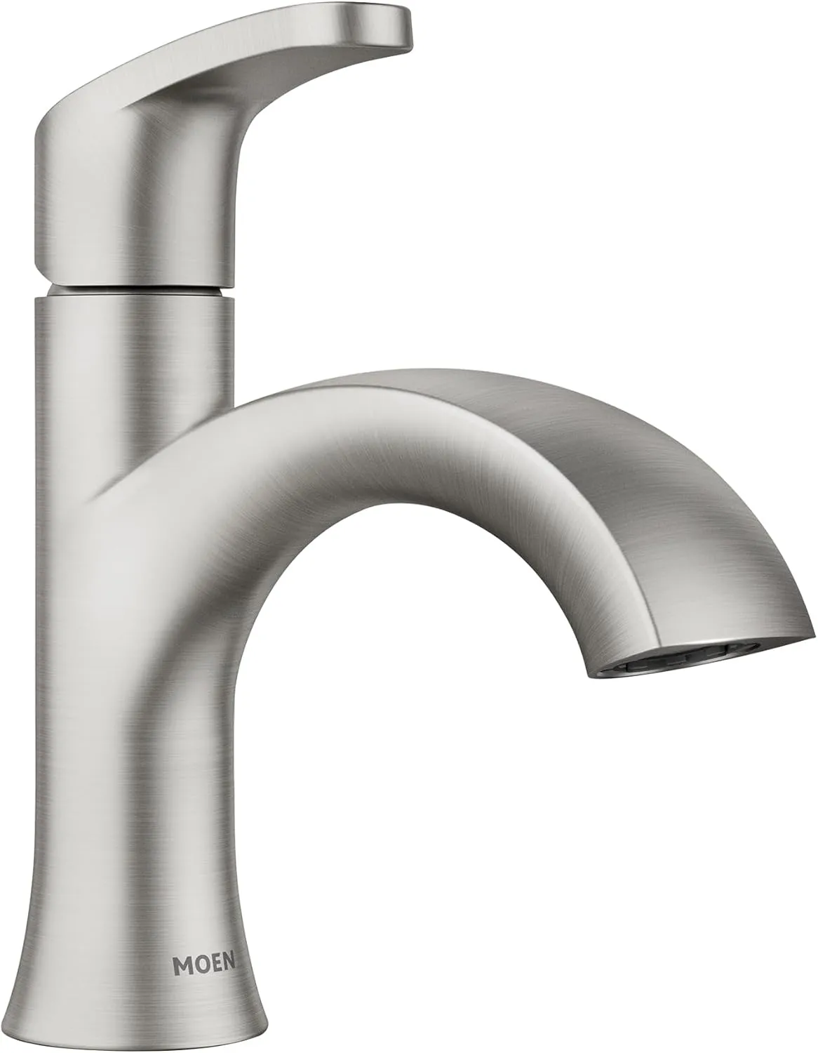 Moen Karis Spot Resist Brushed Nickel One-Handle Single Hole Bathroom Sink Faucet with Optional Deckplate, 84346SRN