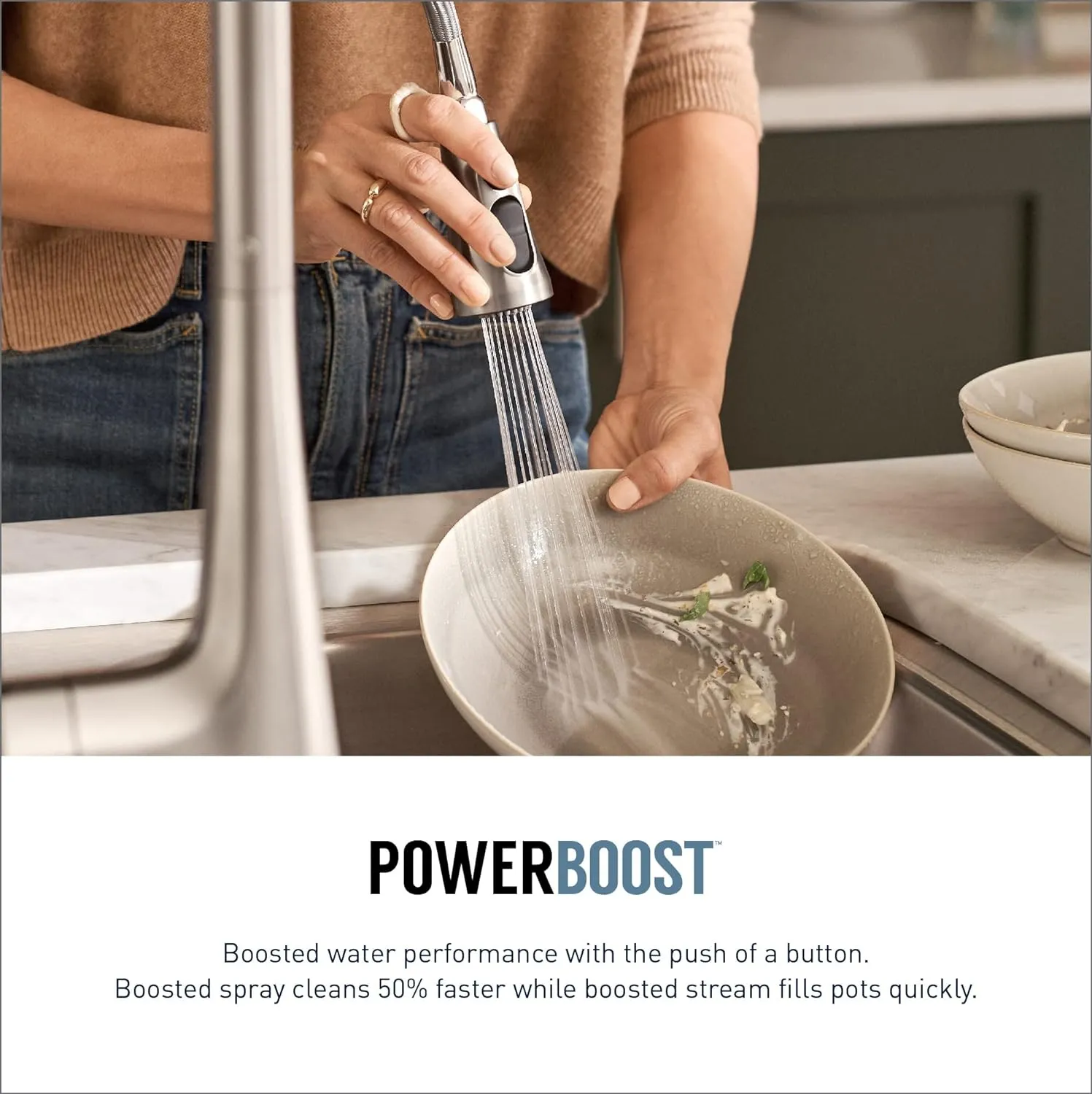Moen Nolia Spot Resist Stainless One-Handle Pre-Rinse Spring Pulldown Kitchen Faucet, Single Hole Kitchen Sink Faucet with Soap Dispenser, 87886SRS