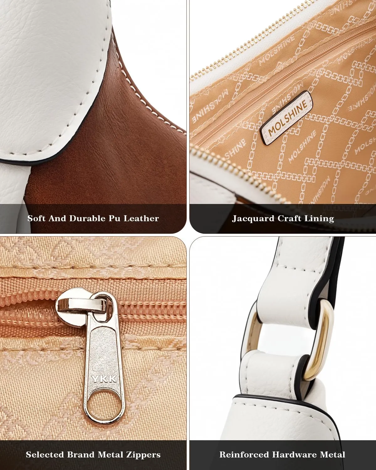 molshine Shoulder Bag, PU Leather Crescent Handbag, Armpit Bag, Party Clutch Purse for Women Lady Model DLK0059