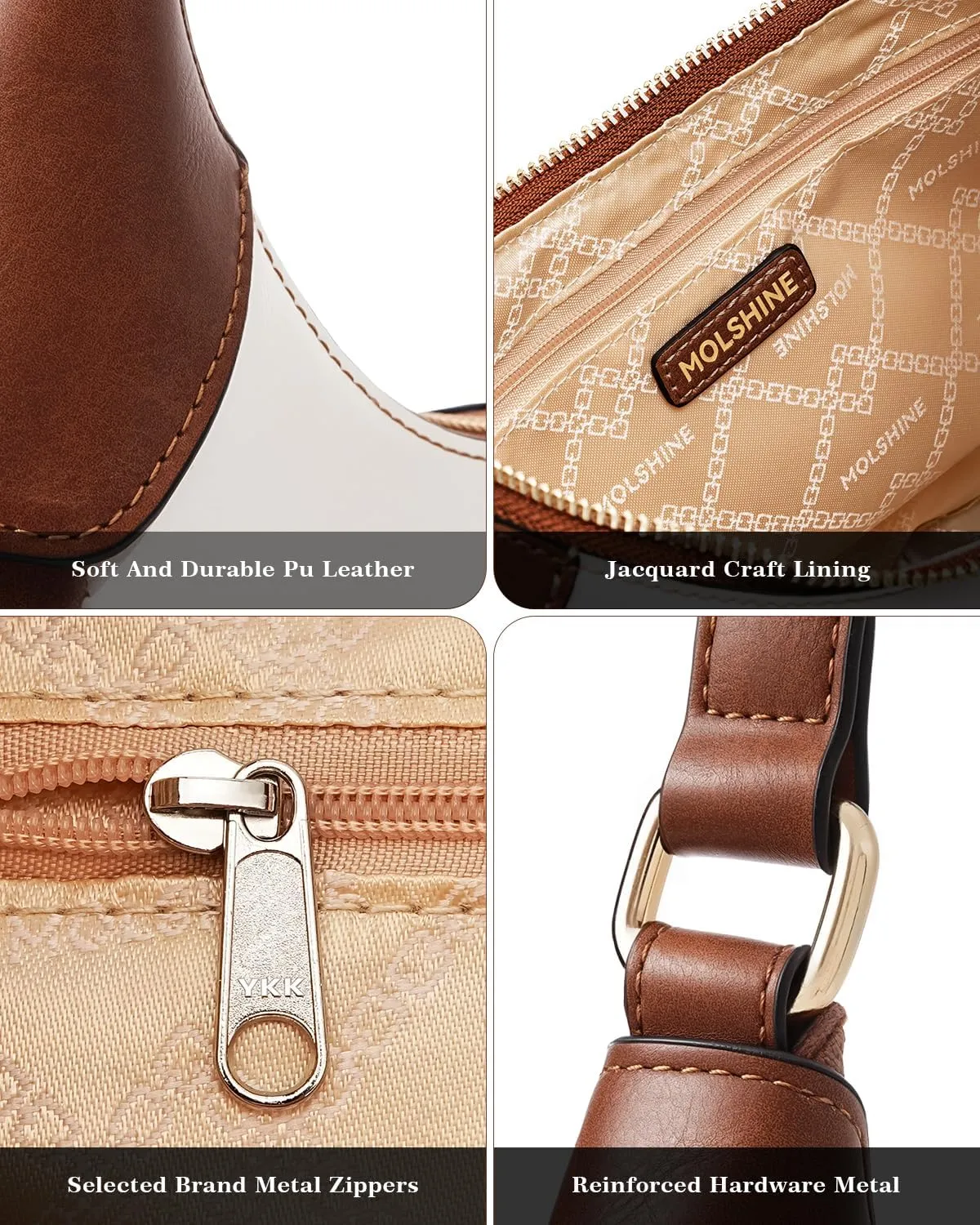molshine Shoulder Bag, PU Leather Crescent Handbag, Armpit Bag, Party Clutch Purse for Women Lady Model DLK0059