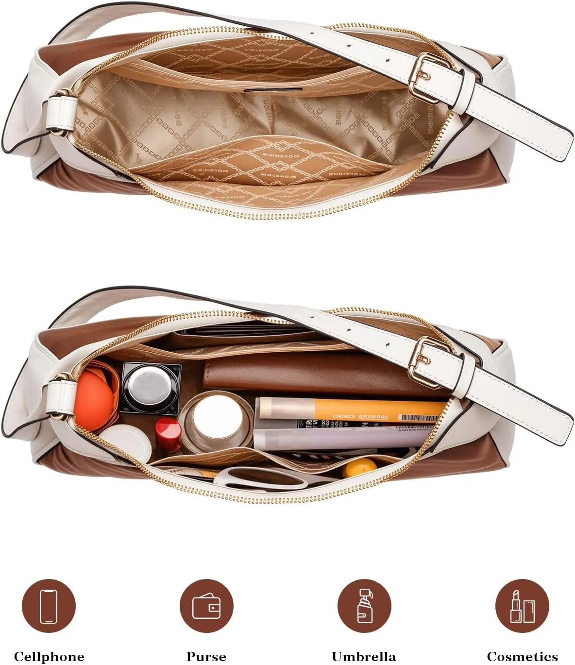 molshine Shoulder Bag, PU Leather Crescent Handbag, Armpit Bag, Party Clutch Purse for Women Lady Model DLK0059
