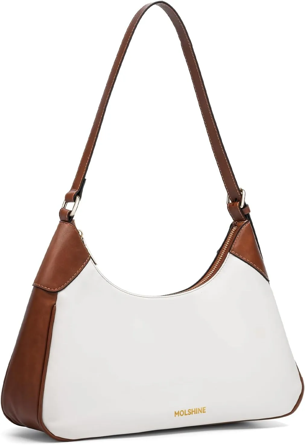 molshine Shoulder Bag, PU Leather Crescent Handbag, Armpit Bag, Party Clutch Purse for Women Lady Model DLK0059