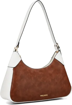 molshine Shoulder Bag, PU Leather Crescent Handbag, Armpit Bag, Party Clutch Purse for Women Lady Model DLK0059