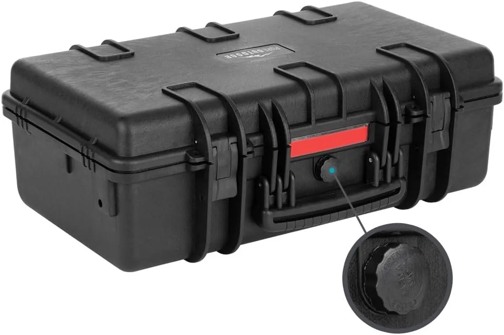 Monoprice Weatherproof Hard Case - 22 x 14 x 8 Inches, With Customizable Foam, Shockproof, IP67, Ultraviolet And Impact Resistant Material, Black - Pure Outdoor Collection