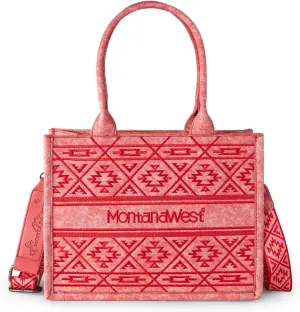 Montana West Canvas Tote Bag for Women Western Aztec Designer Handbags and Purses with Guitar Strap