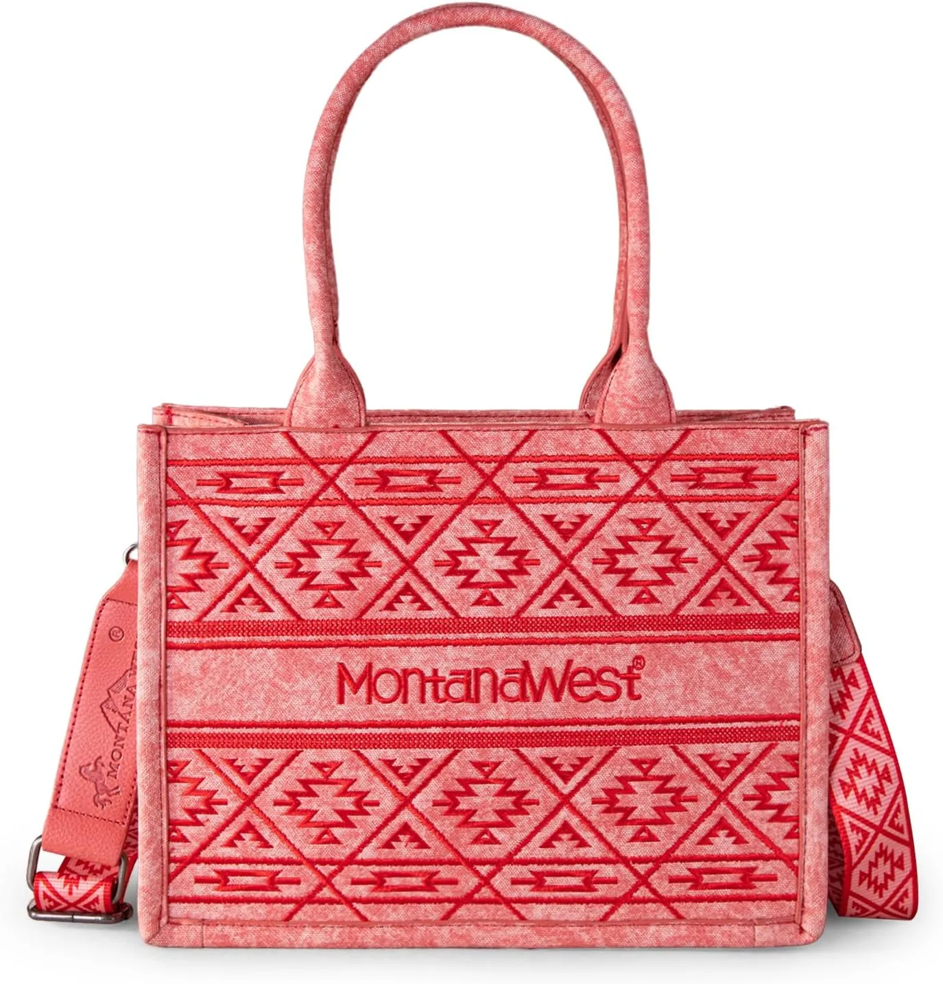 Montana West Canvas Tote Bag for Women Western Aztec Designer Handbags and Purses with Guitar Strap