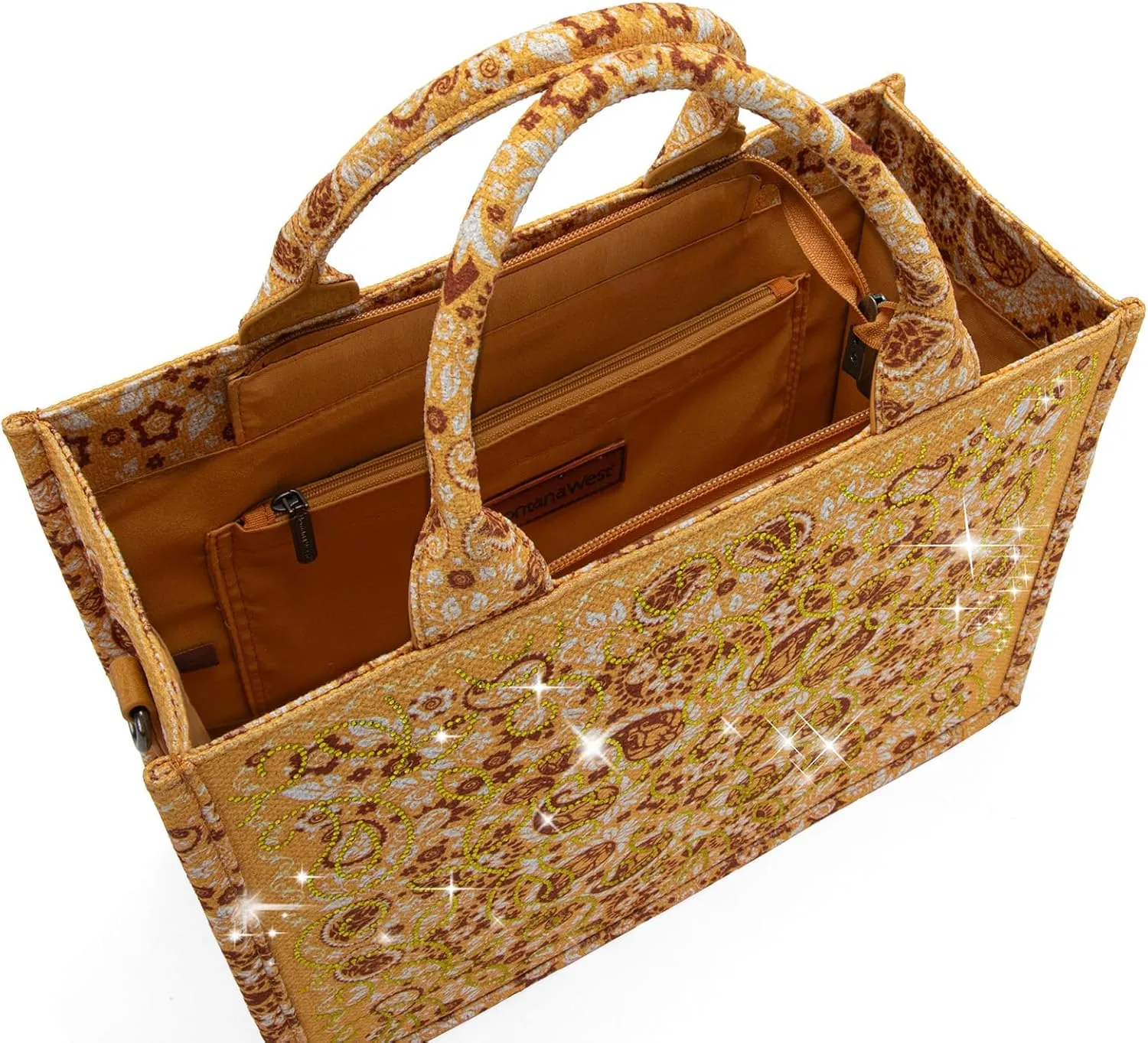 Montana West Sparkly Tote Bag Paisley Top Handle Satchel Handbags